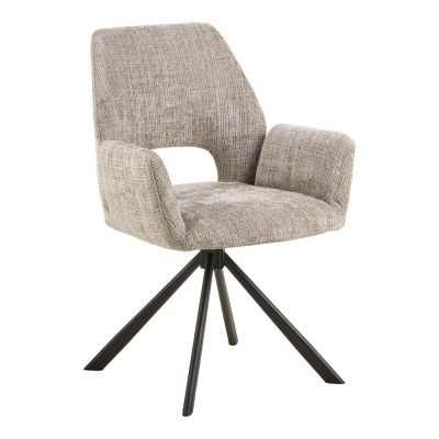 Scaun de dining gri deschis cu cotiere Graham – Actona
