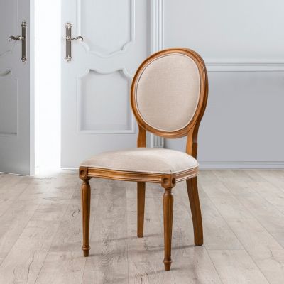 Scaun, Fairfax, Albero42, 48x49x98 cm, Lemn masiv , Nuc / Bej