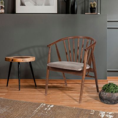 Scaun, Fairfax, Albero48, 55x77x47 cm, Lemn masiv , Nuc / Bej