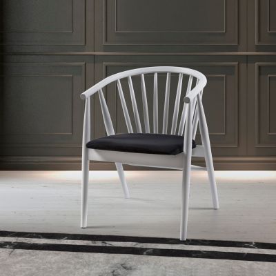 Scaun, Fairfax, Albero50, 55x77x47 cm, Lemn masiv , Alb/Negru