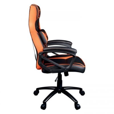 Scaun gaming, Konix, piele ecologica, Naruto, suport lombar, negru/portocaliu