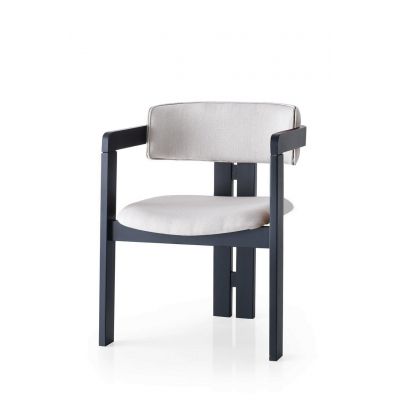 Scaun, Nmobb, CO-045, Cadru: 100% LEMN, Crem/Negru
