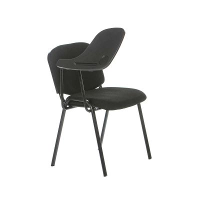 Scaun vizitator cu masa rabatabila, negru, 53x40x76 cm