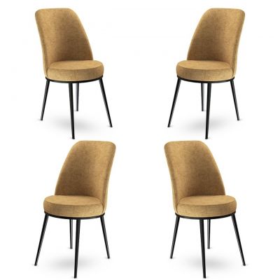 Set de scaune, Charlotte, Dexa, Metal, Cappuccino / Negru