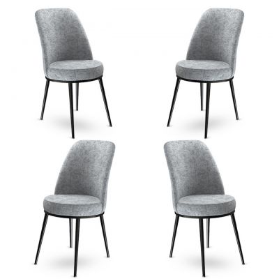 Set de scaune, Charlotte, Dexa, Metal, Gri/Negru