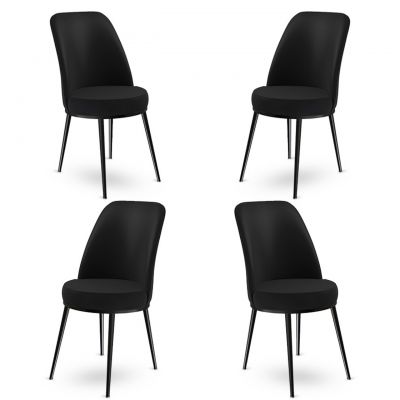 Set de scaune, Charlotte, Dexa, Metal, Negru