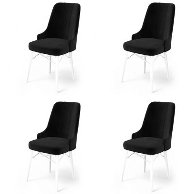 Set de scaune, Charlotte, Pare, Metal, Alb/Negru