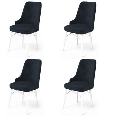 Set de scaune, Charlotte, Pare, Metal, Antracit/Alb