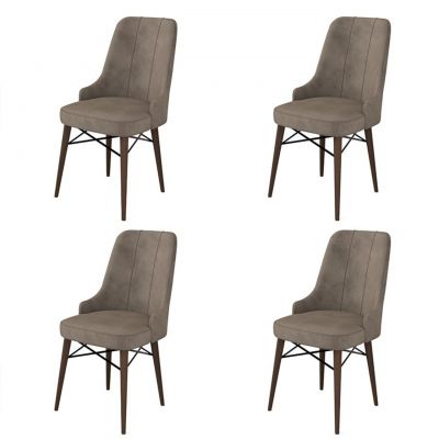 Set de scaune, Charlotte, Pare, Metal, Cappuccino/Maro