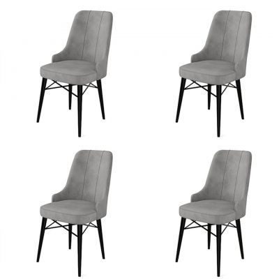 Set de scaune, Charlotte, Pare, Metal, Gri/Negru