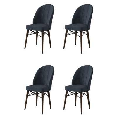Set de scaune, Charlotte, Ritim, Metal, Antracit/Maro