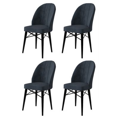 Set de scaune, Charlotte, Ritim, Metal, Antracit / Negru