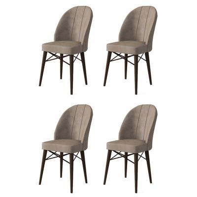 Set de scaune, Charlotte, Ritim, Metal, Cappuccino/Maro