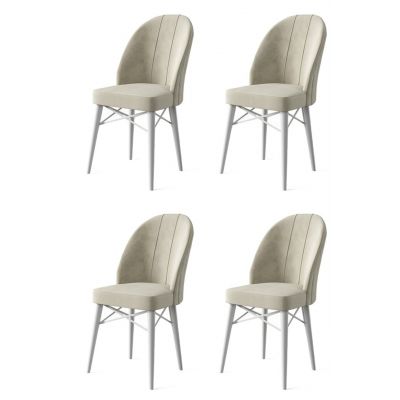 Set de scaune, Charlotte, Ritim, Metal, Crem/Alb