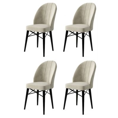 Set de scaune, Charlotte, Ritim, Metal, Crem/Negru