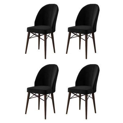 Set de scaune, Charlotte, Ritim, Metal, Negru/Maro