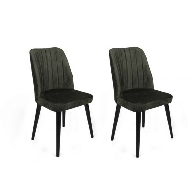 Set de scaune, Nmobb, Alfa-432 V2, Metal , Kaki/Negru