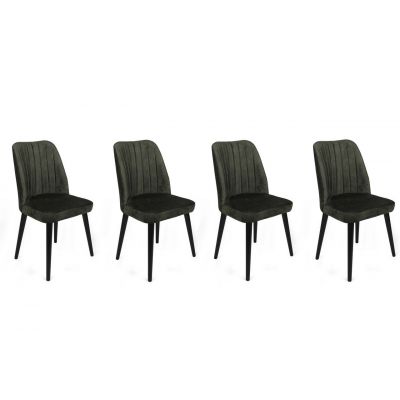 Set de scaune, Nmobb, Alfa-432 V4, Metal , Kaki/Negru