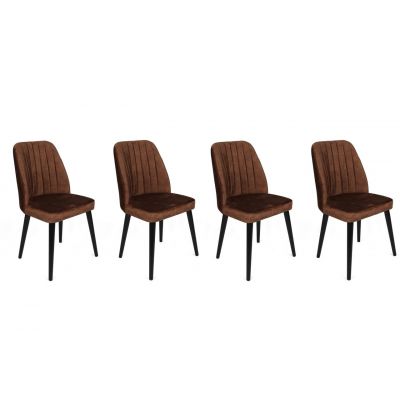 Set de scaune, Nmobb, Alfa-436 V4, Metal , Maro / Negru