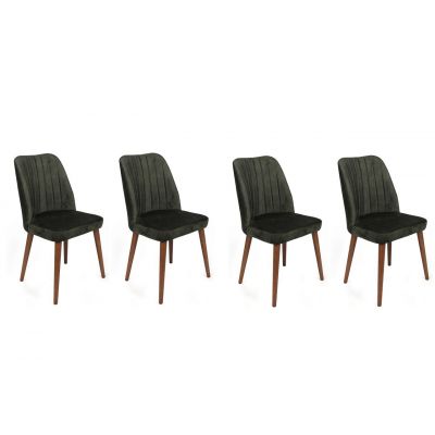 Set de scaune, Nmobb, Alfa-462 V4, Metal , Kaki/Nuc