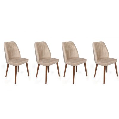 Set de scaune, Nmobb, Alfa-464 V4, Metal , Crema/Nuca