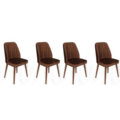 Set de scaune, Nmobb, Alfa-466 V4, Metal , Maro / Nuc