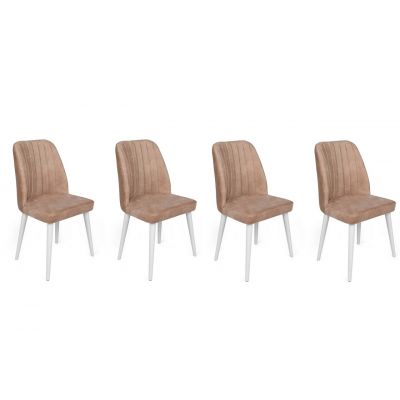 Set de scaune, Nmobb, Alfa-493 V4, Metal , Nurca / alb