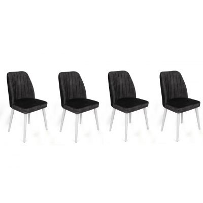 Set de scaune, Nmobb, Alfa-497 V4, Metal , Antracit/Alb