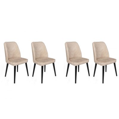 Set de scaune, Nmobb, Dallas-520 V4, Metal, Bej/Negru