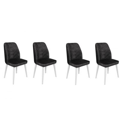 Set de scaune, Nmobb, Dallas-587 V4, Metal, Antracit/Alb