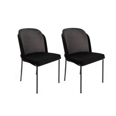 Set de scaune, Nmobb, Dore-150 V2, Metal, Gri/Negru