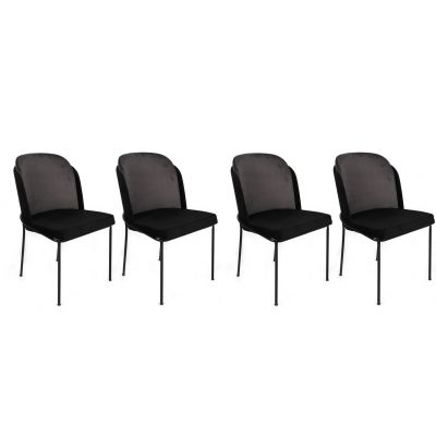 Set de scaune, Nmobb, Dore-150 V4, Metal, Gri/Negru