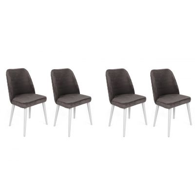 Set de scaune, Nmobb, Tutku-321 V4, Metal, Antracit/Alb