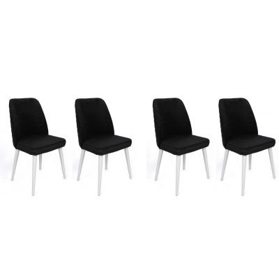 Set de scaune, Nmobb, Tutku-331 V4, Metal, Alb/Negru