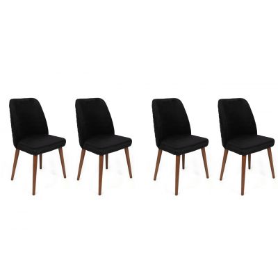 Set de scaune, Nmobb, Tutku-351 V4, Metal, Nuc negru