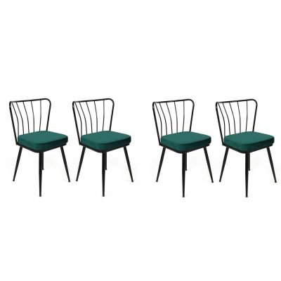 Set de scaune, Nmobb, Yıldız-951 V4, Metal, Verde/Negru