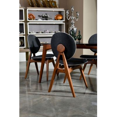 Set de scaune, Vow Chair, Touch v2, Lemn de carpen, Nuc / Antracit