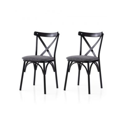 Set scaune 2 piese, Nmobb, Ekol, Negru / Antracit