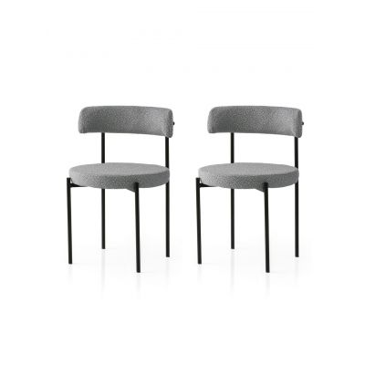 Set scaune 2 piese, Nmobb, Gını, Negru / Gri închis