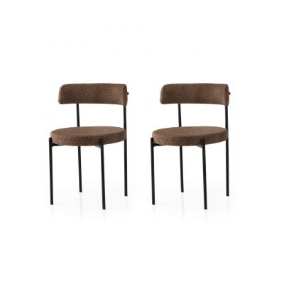 Set scaune 2 piese, Nmobb, Gını, Negru/Maro