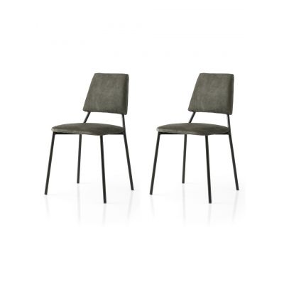 Set scaune 2 piese, Nmobb, Lıma, Negru / Antracit