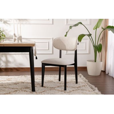 Set scaune 2 piese, Wayland, Lionte, Alb/Negru