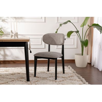 Set scaune 2 piese, Wayland, Lionte, Gri/Negru
