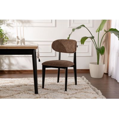 Set scaune 2 piese, Wayland, Lionte, Maro / Negru