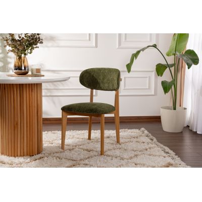 Set scaune 2 piese, Wayland, Lionte, Verde / Stejar deschis