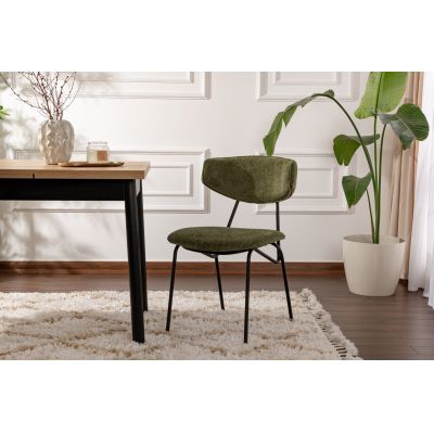 Set scaune 2 piese, Wayland, Nancy, Verde/Negru