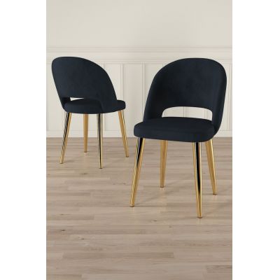 Set scaune 4 piese, Charlotte, Pane, Antracit / Aur