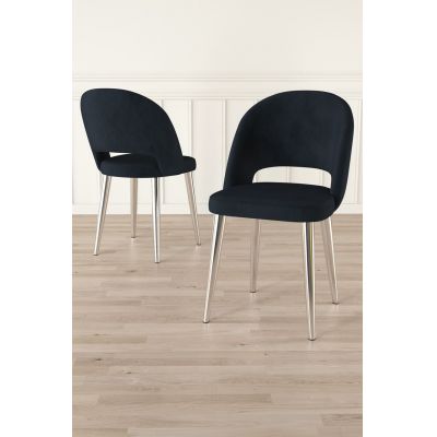 Set scaune 4 piese, Charlotte, Pane, Antracit / Crom