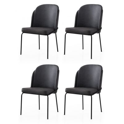 Set scaune 4 piese, Nmobb, Dore, Aur/Negru