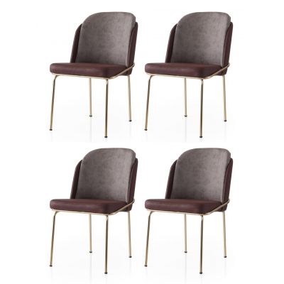 Set scaune 4 piese, Nmobb, Dore, Auriu / Maro